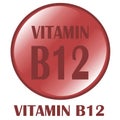 Vitamin B12, Circular pictogram, Red version Royalty Free Stock Photo