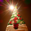 Folk Art Patchwork Xmas Tree Royalty Free Stock Photo