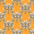 Folk art Scandinavian symmetric design. Retro floral folk art pattern