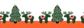 Folk art seamless Christmas tree and reindeer border. Repeating holiday design Scandinavian style. Use for Christmas Royalty Free Stock Photo