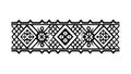 Folk Art Tribal Geometric Horizontal Border Pattern, vector design Generative AI Royalty Free Stock Photo