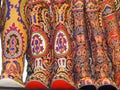 Folk crafts. High boots with oriental embroidery.