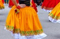 Folk dancer`s skirt of Azuay province, Ecuador Royalty Free Stock Photo