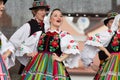 Folk dancers from city of Lowicz and traditional costumes, Poland