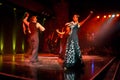 Folk dancers perform the famous Spanish passionate Flamenco dance at San Miguel Castle during a dance show for tourists