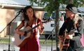 Folk duet performing on Acoustic Music Festival in Florida.