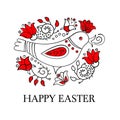 FOLK EASTER Ethnic Doodle Bird Ornament Vector Illustration Set