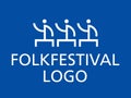 Folk festival logo. People dancing icons