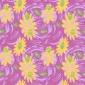 Folk floral pattern. Abstract flowers surface design. Seamless pattern