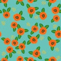 Folk floral seamless pattern. Modern abstract design