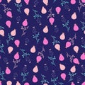 Seamless cute little floral pattern in scandinavian folk style vector.