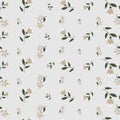 Folk flowers seamless repeating background pink an beige. Small florals pattern. Dirndl, Trachtenstoff, Tracht - great as