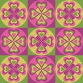 Folk Hearts in Pink and Green