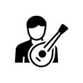 Black solid icon for Folk, musician and composer