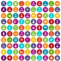 100 folk icons set color