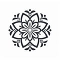 Folk-inspired Floral Icon: Minimalistic Symmetry In Guatemalan Art