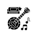 Folk music black glyph icon Royalty Free Stock Photo