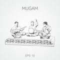 Folk musical compositions from Azerbaijan. Mugam. Mugham Royalty Free Stock Photo