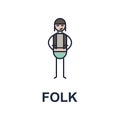 folk musician icon. Element of music style icon for mobile concept and web apps. Colored folk music style icon can be used for web