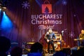 Folk Musician Vasile Seicaru Singing At Christmas Market Free Concert Downtown Bucharest