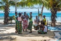 Folk musicians and dancers in the fishing village