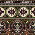 Folk ornamental seamless pattern. Geometric ethnic wallpaper, colorful backdrop