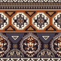 Folk ornamental seamless pattern. Geometric ethnic wallpaper, colorful backdrop