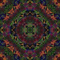 Folk ornamental textile seamless kaleidoscopic pattern