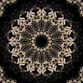 Folk ornamental textile seamless kaleidoscopic pattern print background