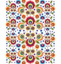 Folk Pattern With Flowers Three