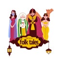 Folk Tales Flat Cartoon Illustration Royalty Free Stock Photo