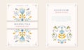 Folk vector invitations, flyers or advertising templates in Nordic style, hygge ready to use designs or prints