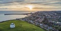 Folkestone\'s Martello Tower and Harbour Arm from the air Royalty Free Stock Photo
