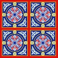 Egyptian Tent Fabric Pattern Red and blue