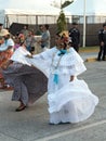 Folklore dances in traditional costume at the carnival in the streets of panama city panama