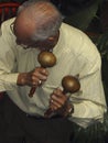 Folklore Venezuelan musician playing the maracas