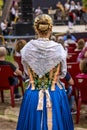 Folkloric dance. Traditional costume. Textile details