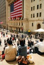 Lunchtime on Wall Street and the New York Stock Exchange Royalty Free Stock Photo