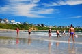 Folks enjoy playing on the beach