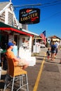 Folks enjoying a day at a lobster shack