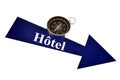 Follow the arrow to find the hotel