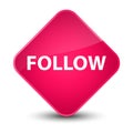Follow elegant pink diamond button Royalty Free Stock Photo