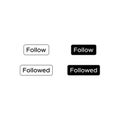 Follow, Followed Button Icon Vector Royalty Free Stock Photo