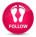 Follow (footprint icon) elegant pink round button