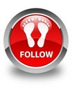 Follow (footprint icon) glossy red round button
