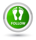 Follow (footprint icon) prime green round button