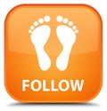 Follow (footprint icon) special orange square button