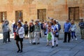 Follow the guide in Salamanca, Spain. Royalty Free Stock Photo