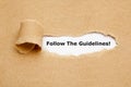 Follow The Guidelines Torn Paper Royalty Free Stock Photo