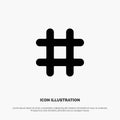 Follow, Hash tag, Tweet, Twitter solid Glyph Icon vector